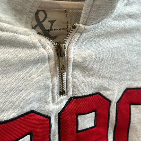 Ampersand Avenue 100% cotton 1990s Half Zip Pullover Heather grey size small - Picture 7 of 9
